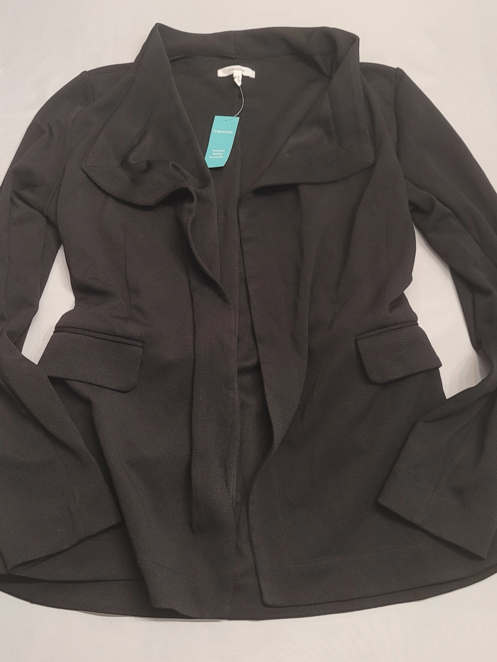 Maurices Black Open Front Tie Waist Blazer Jacket NWT Small